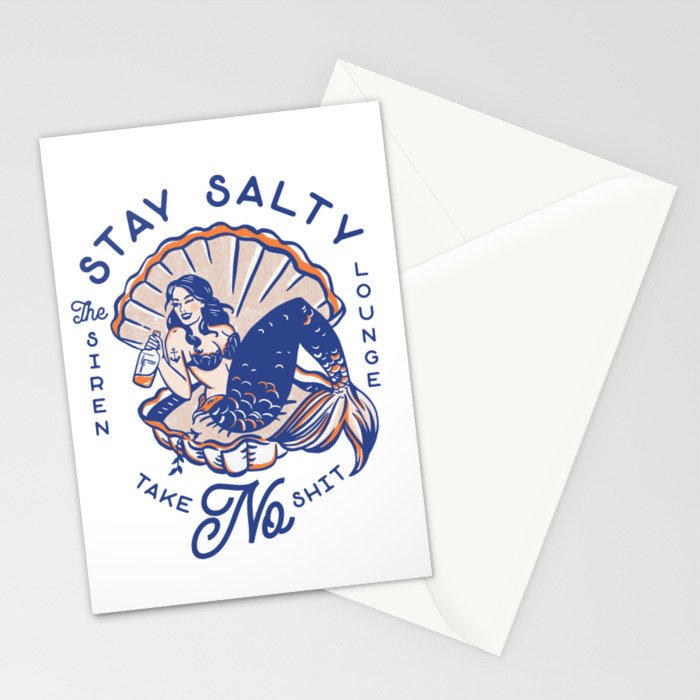 The Siren Lounge: Stay Salty & Take No Shit Stationery Card Gallery Image 2