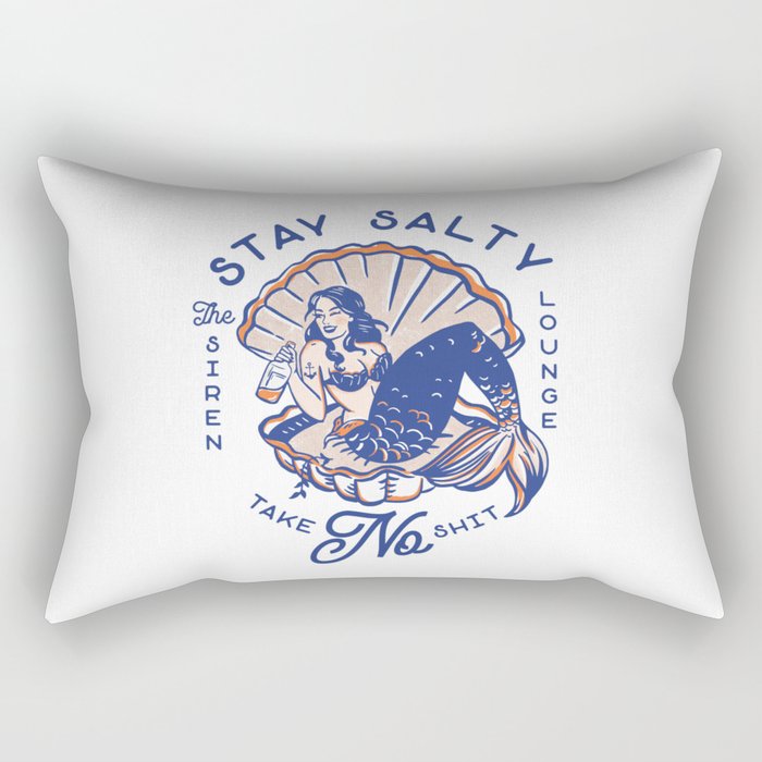 The Siren Lounge: Stay Salty & Take No Shit Rectangular Pillow Gallery Image 2