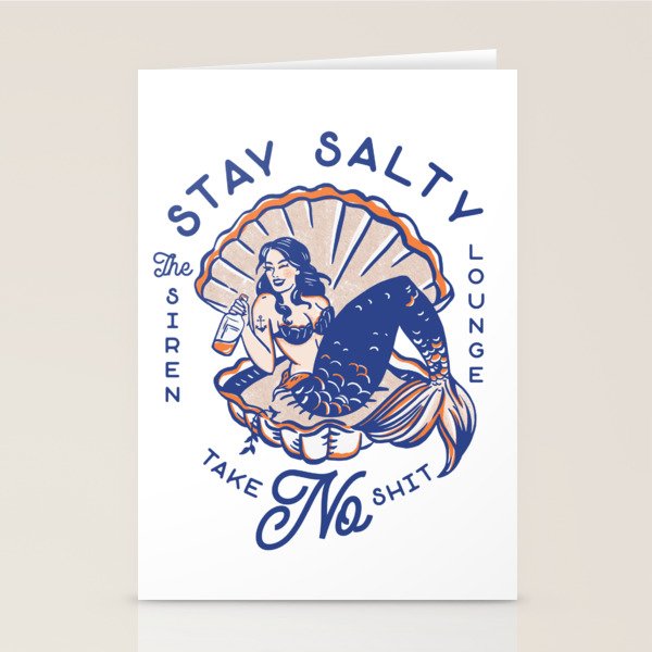 The Siren Lounge: Stay Salty & Take No Shit Stationery Card Gallery Image 2