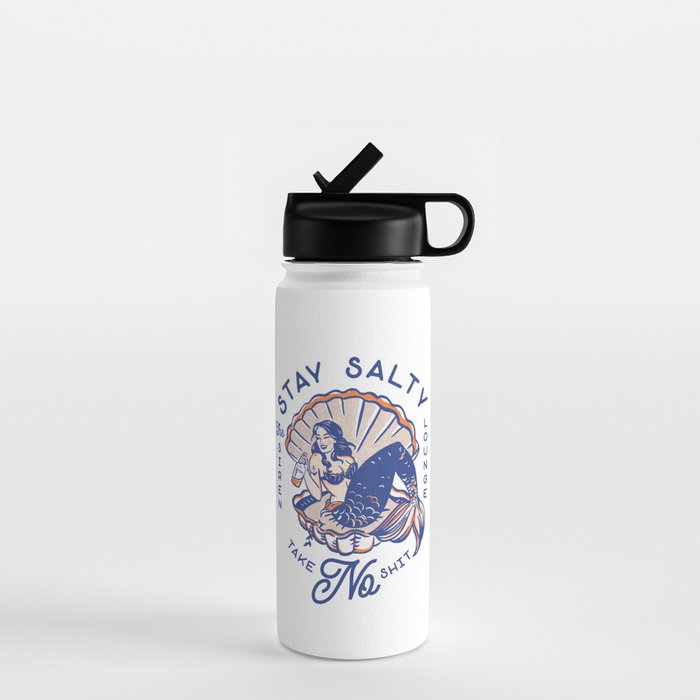 The Siren Lounge: Stay Salty & Take No Shit Water Bottle Gallery Image 1