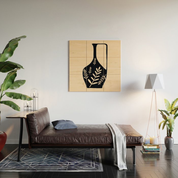 Minimal Abstract Art Vase 19 Wood Wall Art Gallery Image 2