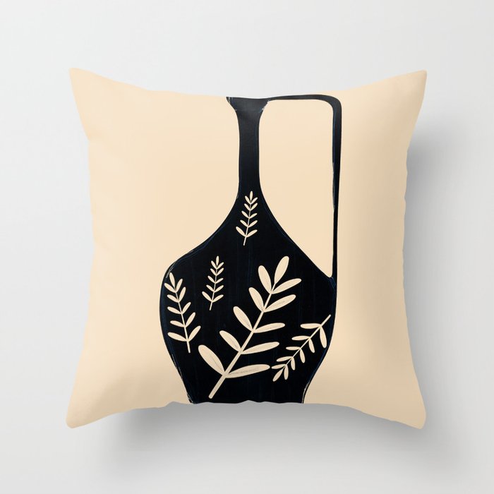 Minimal Abstract Art Vase 19 Throw Pillow Gallery Image 1