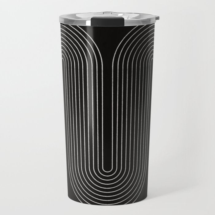 Mid-Century Modern No.18 - Woodblock Print Travel Mug Gallery Image 1