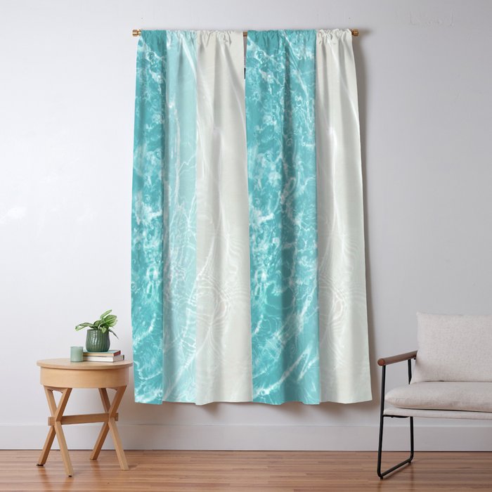 Soft Blue Gray Ocean Dream #1 #water #decor #art #society6 Window Curtain Gallery Image 1