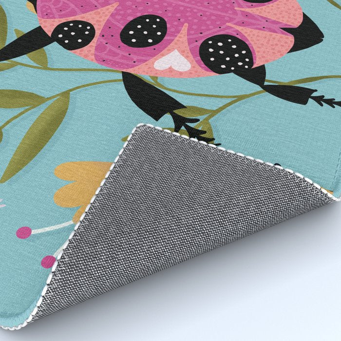 Whimsical Ladybug Garden - Folk Art with Flowers, Bees and Dragonflies Rug Gallery Image 4