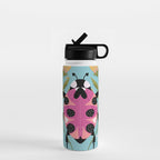 Whimsical Ladybug Garden - Folk Art with Flowers, Bees and Dragonflies Water Bottle Gallery Image 1