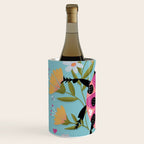 Whimsical Ladybug Garden - Folk Art with Flowers, Bees and Dragonflies Wine Chiller Gallery Image 2