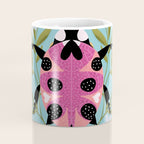 Whimsical Ladybug Garden - Folk Art with Flowers, Bees and Dragonflies Coffee Mug Gallery Image 4