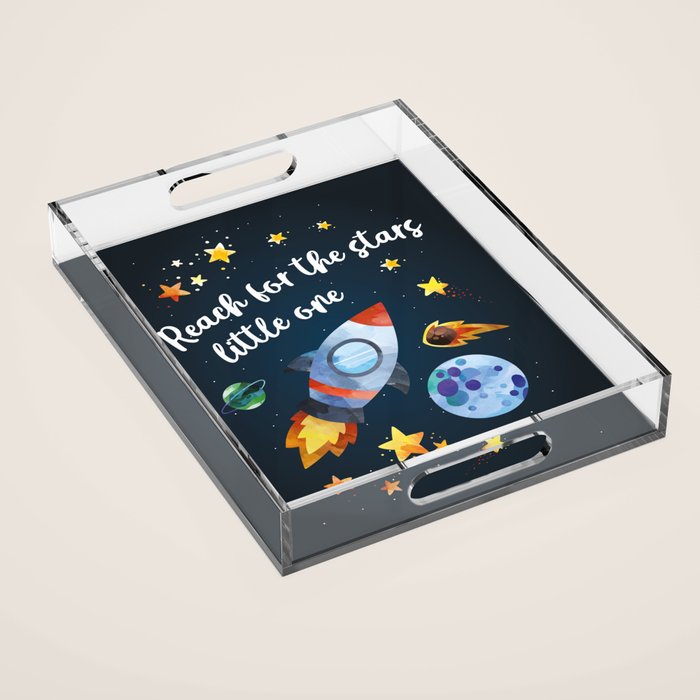Space rocket with quote Acrylic Tray Gallery Image 1