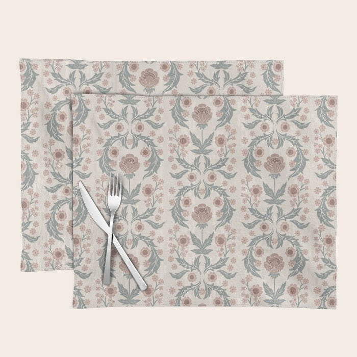 English Cottage Dusty Pink Posy Placemat Gallery Image 1