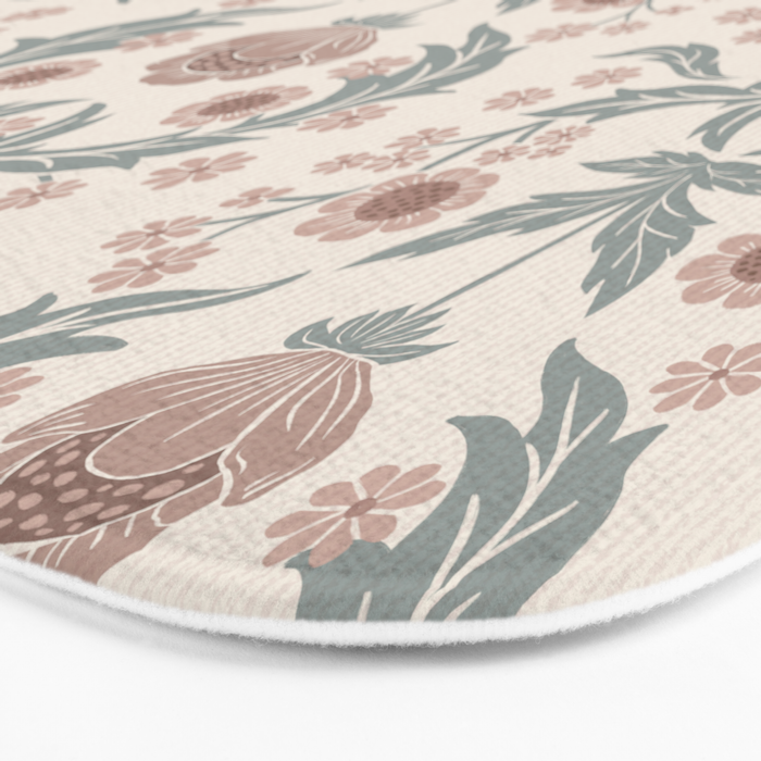 English Cottage Dusty Pink Posy Bath Mat Gallery Image 3