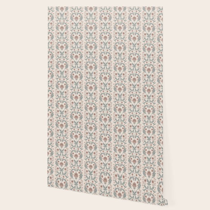 English Cottage Dusty Pink Posy Wallpaper Gallery Image 2