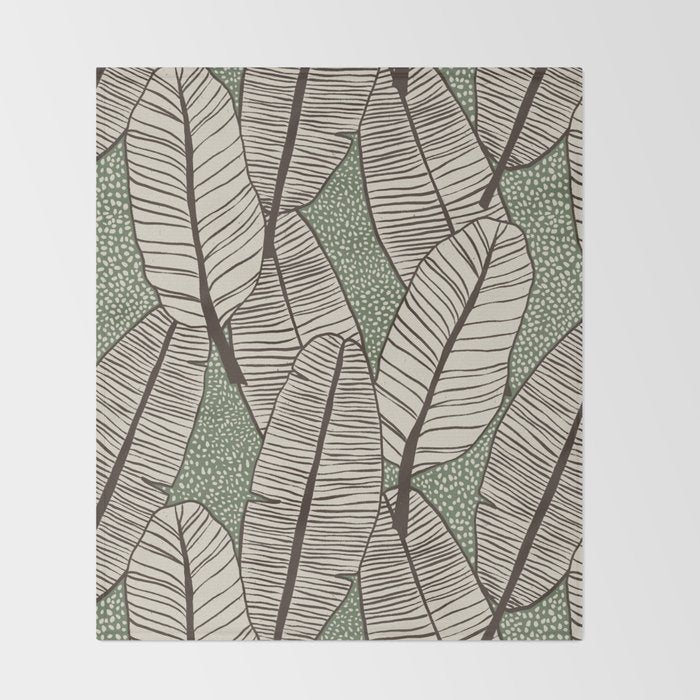 Banana Leaves Throw Blanket Gallery Image 2
