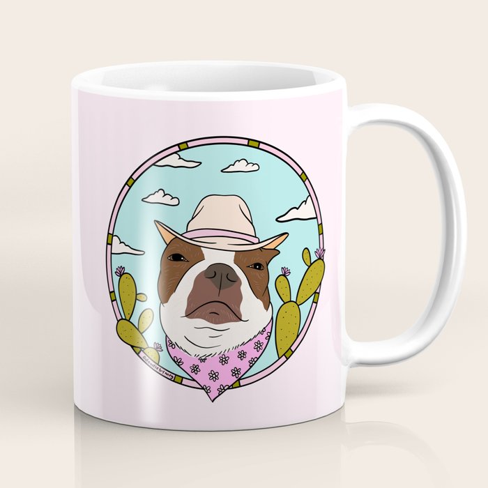 Cowboy Dog- Crimson Boston Coffee Mug Gallery Image 1