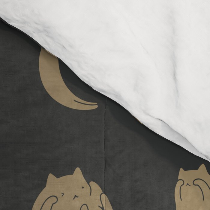 Cat Landscape 136: Cat Moon Comforter Gallery Image 4