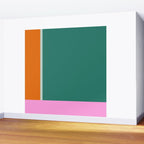 Color Block in Green and Orange Wall Mural Gallery Image 2