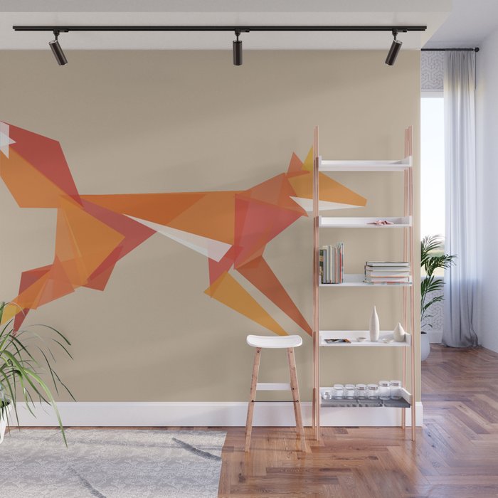 Fractal geometric fox Wall Mural Gallery Image 1