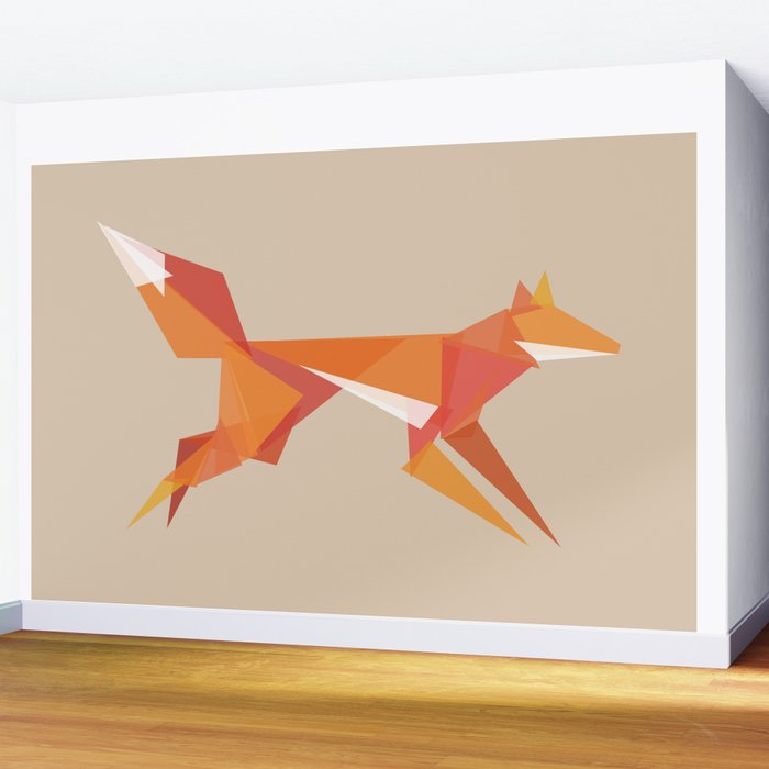 Fractal geometric fox Wall Mural Gallery Image 2