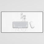 Minimal Line Art Woman with Flowers Desk Mat Gallery Image 1