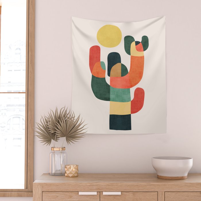 Cactus in the desert Wall Tapestry Gallery Image 2