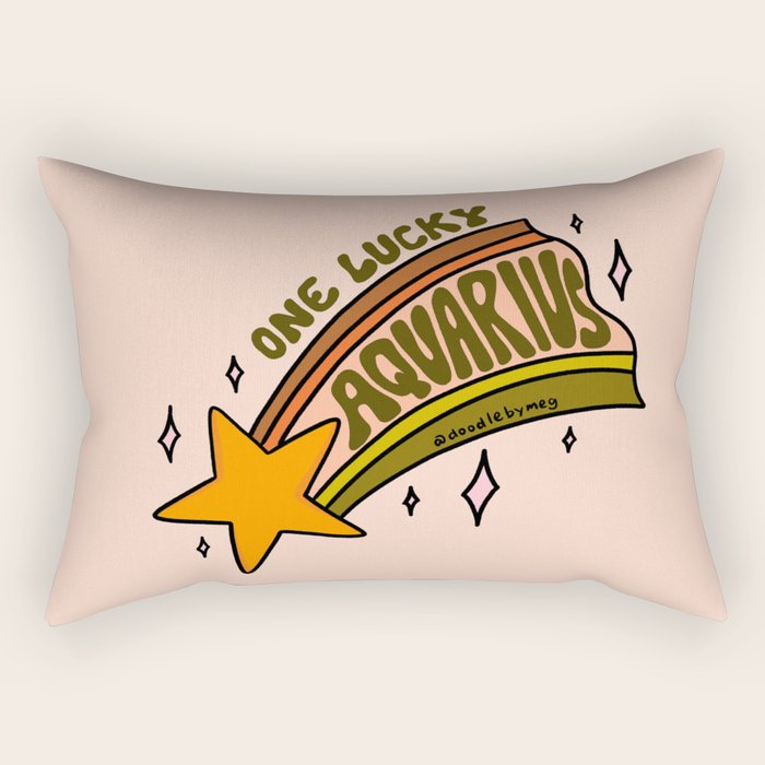 One Lucky Aquarius Rectangular Pillow Gallery Image 2