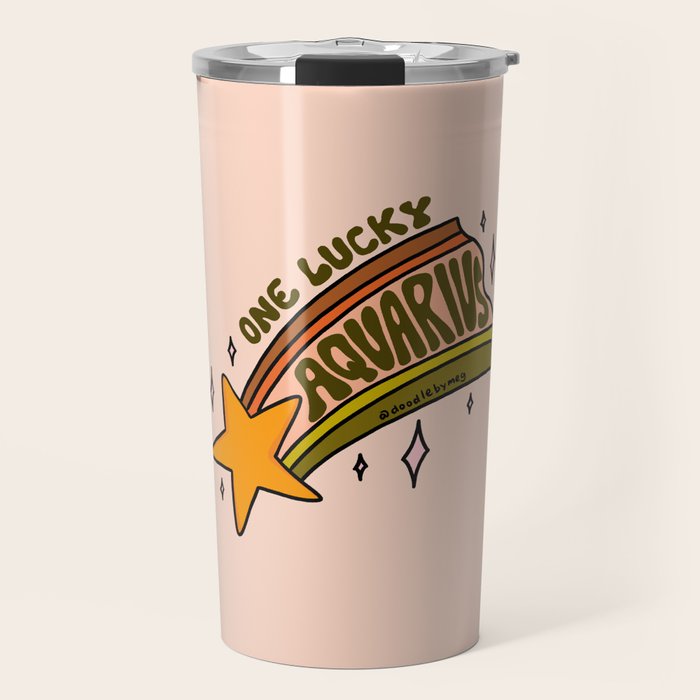 One Lucky Aquarius Travel Mug Gallery Image 1