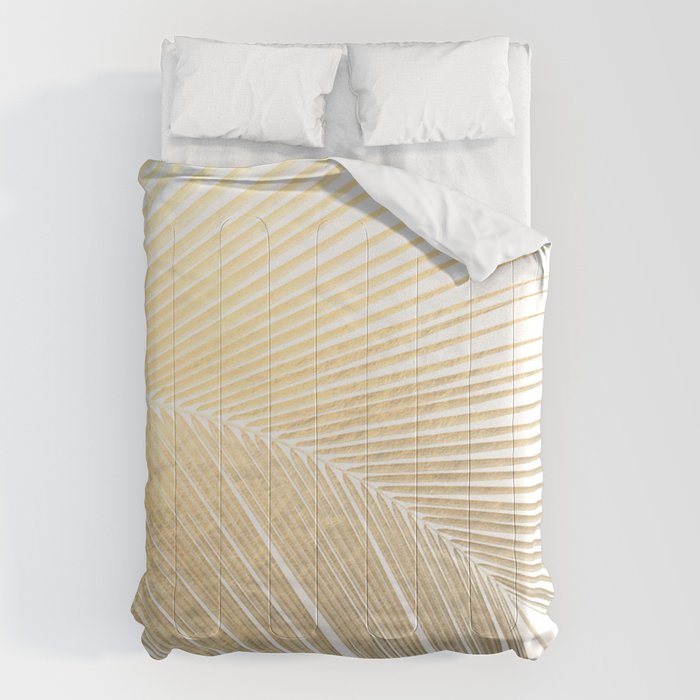 Palm leaf - gold Comforter Gallery Image 6
