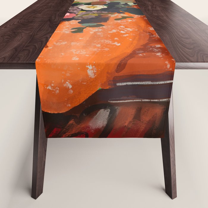Woman with Flowers Painting Table Runner Gallery Image 1