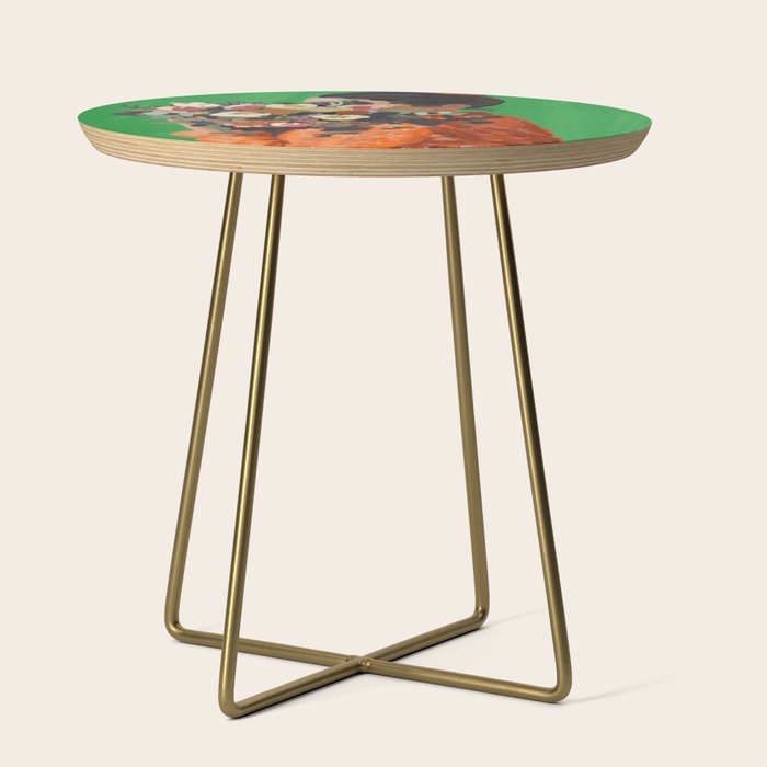 Woman with Flowers Painting Side Table Gallery Image 1