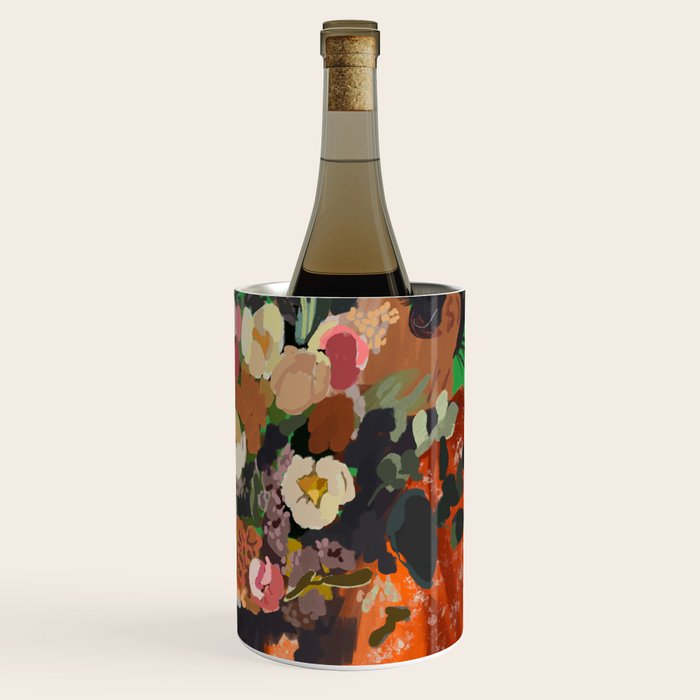 Woman with Flowers Painting Wine Chiller Gallery Image 1
