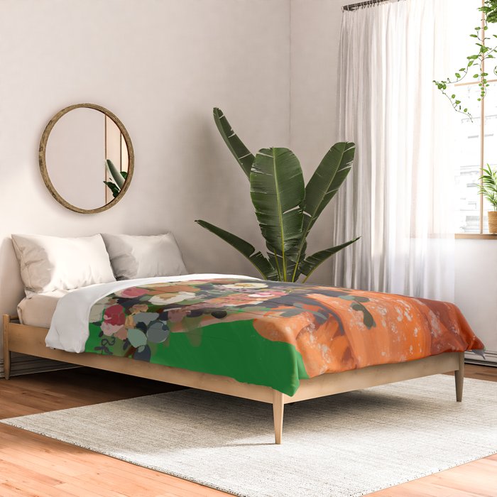 Woman with Flowers Painting Comforter Gallery Image 2