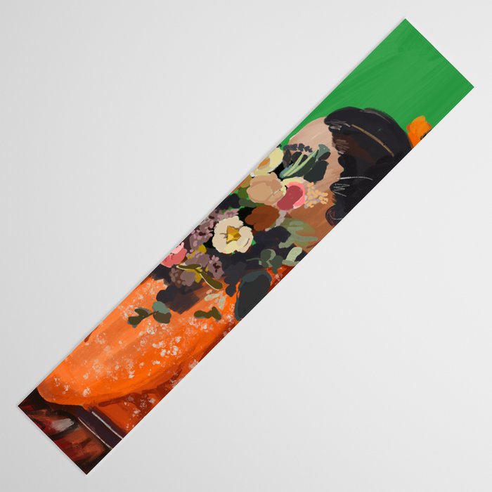 Woman with Flowers Painting Table Runner Gallery Image 3
