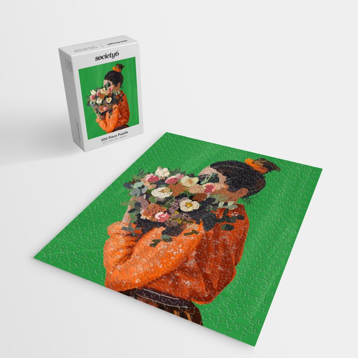Woman with Flowers Painting Jigsaw Puzzle Gallery Image 2
