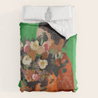Woman with Flowers Painting Duvet Cover Gallery Image 6