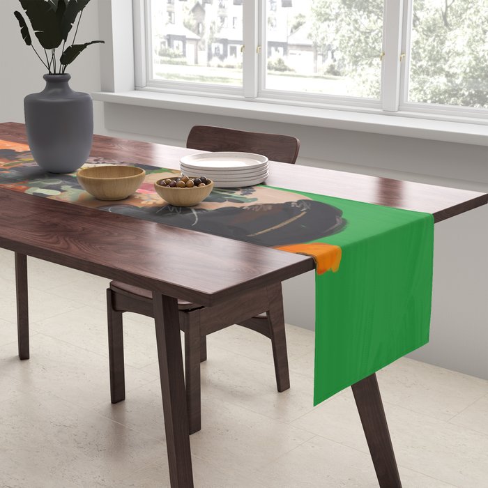 Woman with Flowers Painting Table Runner Gallery Image 2
