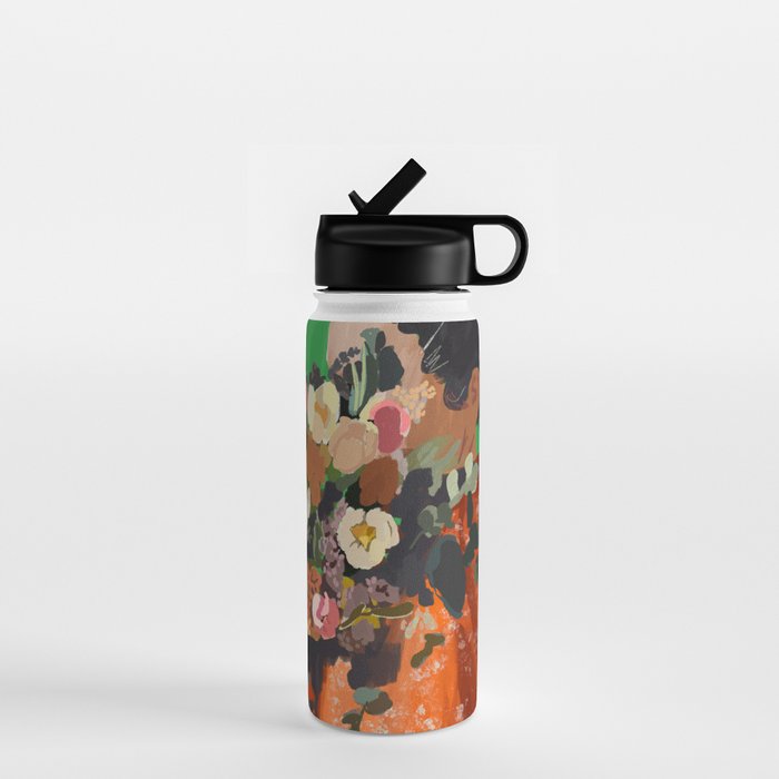 Woman with Flowers Painting Water Bottle Gallery Image 1