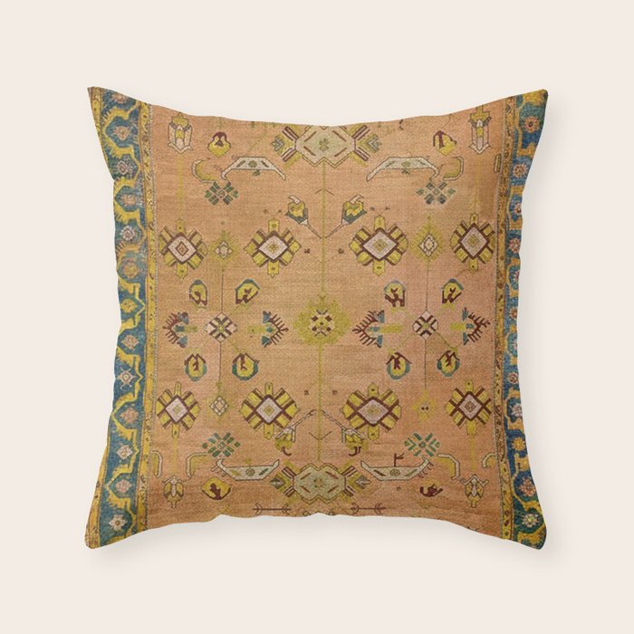 Persian Heritage Rug Design in Warm Earth Tones Throw Pillow Gallery Image 6