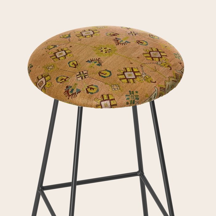 Persian Heritage Rug Design in Warm Earth Tones Stool Gallery Image 2