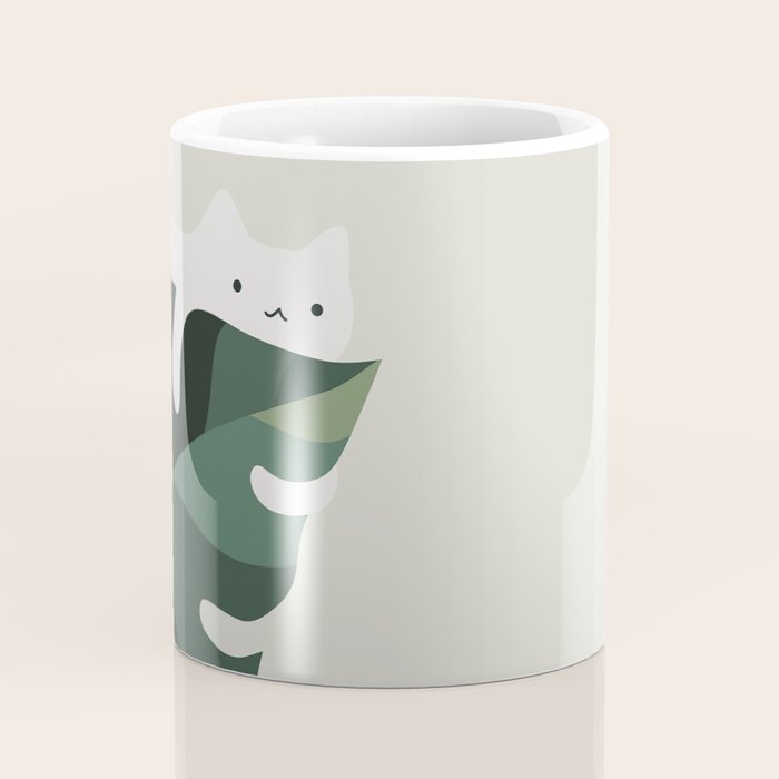 Cat and Plant 12C Coffee Mug Gallery Image 4