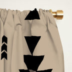 Southwestern Arrow Pattern 232 Black and Beige Window Curtain Gallery Image 2