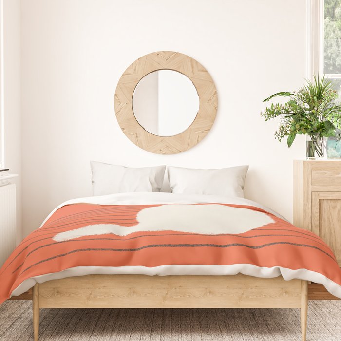 Abstraction minimal cat 31 relax day Duvet Cover Gallery Image 3