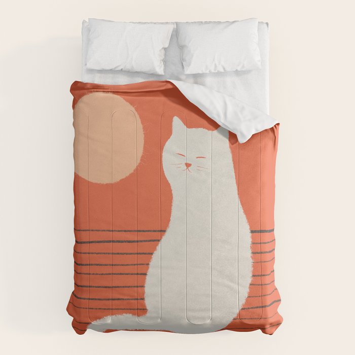 Abstraction minimal cat 31 relax day Comforter Gallery Image 6