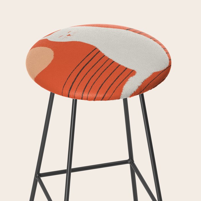 Abstraction minimal cat 31 relax day Stool Gallery Image 2