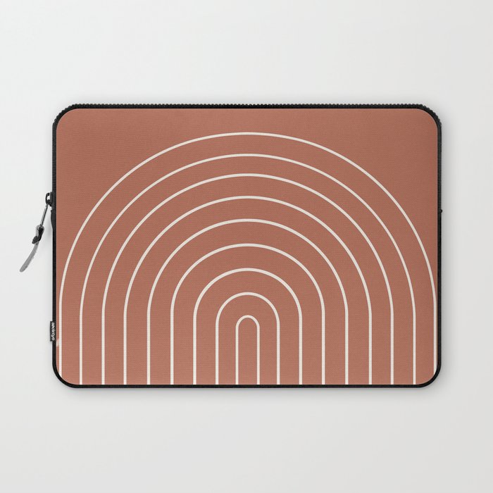 Minimal Arch LI Coral Red Modern Geometric Lines Laptop Sleeve Gallery Image 1