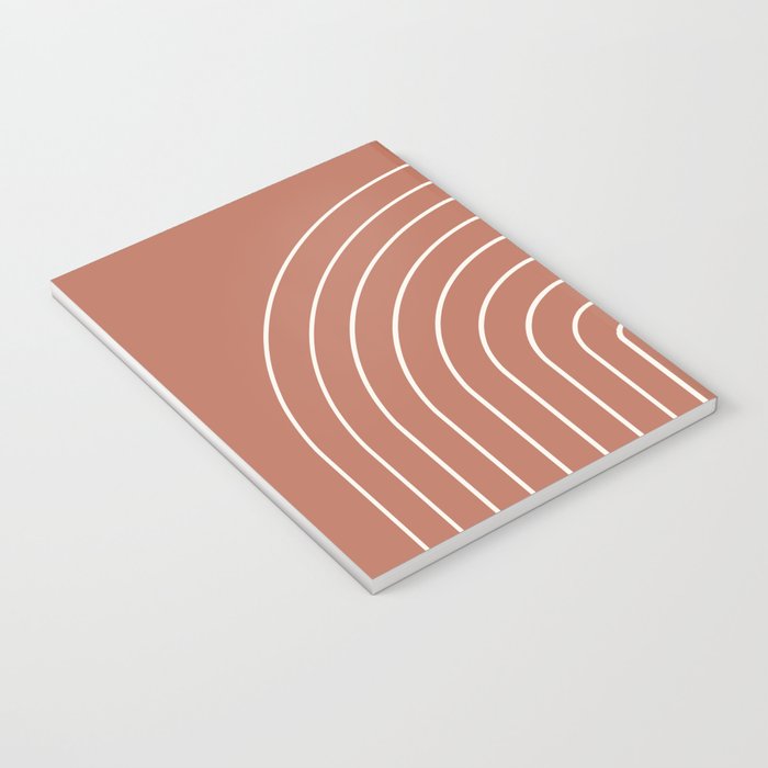 Minimal Arch LI Coral Red Modern Geometric Lines Notebook Gallery Image 3