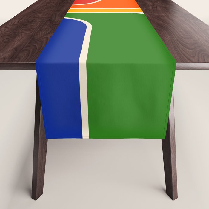 Retro 70s Stripe Colorful Rainbow 872 Primary Colors Table Runner Gallery Image 1