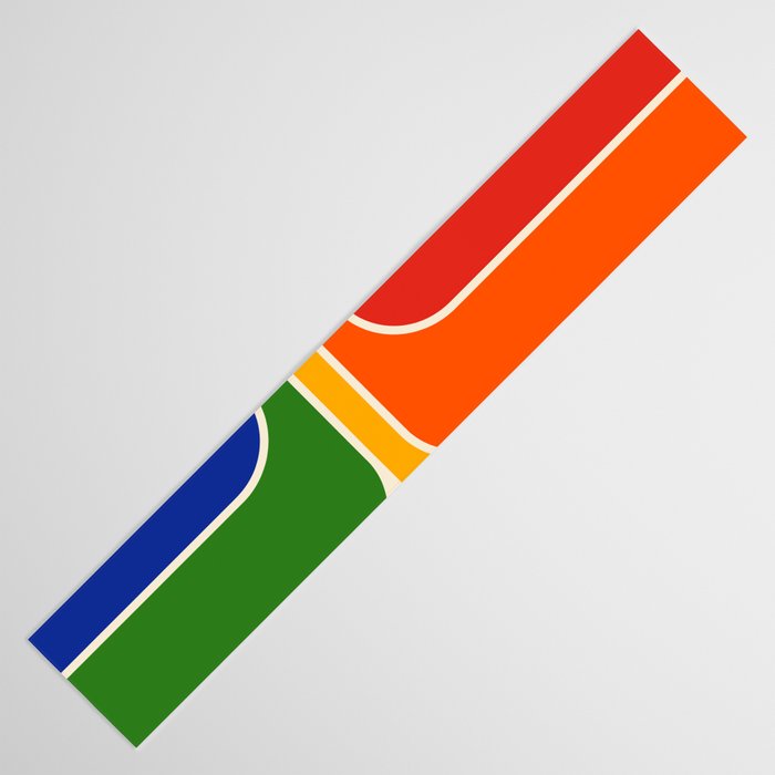 Retro 70s Stripe Colorful Rainbow 872 Primary Colors Table Runner Gallery Image 3
