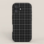 Tattersall Windowpane Check Plaid (black/white/gray) iPhone Case Gallery Image 1