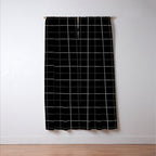 Tattersall Windowpane Check Plaid (black/white/gray) Window Curtain Gallery Image 3