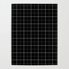 Tattersall Windowpane Check Plaid (black/white/gray) Poster Gallery Image 4